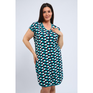 Халат женский Х-00377 кулирка (р-ры: 46-60) темно-синий-изумрудный Халат женский Х-00377 кулирка (р-ры: 46-60) темно-синий-изумрудный