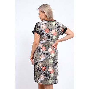 Халат женский Х-00377 кулирка (р-ры: 46-60) серый-зеленый Халат женский Х-00377 кулирка (р-ры: 46-60) серый-зеленый