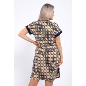 Халат женский Х-00377 кулирка (р-ры: 46-60) песочный-темно-синий Халат женский Х-00377 кулирка (р-ры: 46-60) песочный-темно-синий