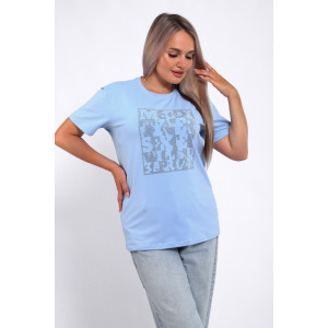 Футболка женская Ф-00711 кулирка (р-ры: 42-60) голубой Футболка женская Ф-00711 кулирка (р-ры: 42-60) голубой