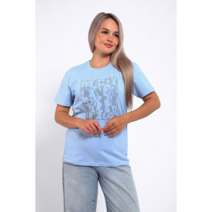 Футболка женская Ф-00711 кулирка (р-ры: 42-60) голубой Футболка женская Ф-00711 кулирка (р-ры: 42-60) голубой