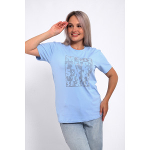 Футболка женская Ф-00711 кулирка (р-ры: 42-60) голубой Футболка женская Ф-00711 кулирка (р-ры: 42-60) голубой