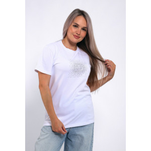 Футболка женская Ф-00711 кулирка (р-ры: 42-60) белый Футболка женская Ф-00711 кулирка (р-ры: 42-60) белый