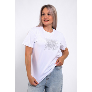 Футболка женская Ф-00711 кулирка (р-ры: 42-60) белый Футболка женская Ф-00711 кулирка (р-ры: 42-60) белый