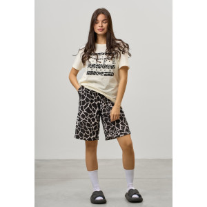 Костюм двойка женский КД-00453 кулирка (р-ры: 42-60) черный-кремовый Костюм двойка женский КД-00453 кулирка (р-ры: 42-60) черный-кремовый