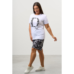 Костюм двойка женский КД-00453 кулирка (р-ры: 42-60) черный-белый Костюм двойка женский КД-00453 кулирка (р-ры: 42-60) черный-белый