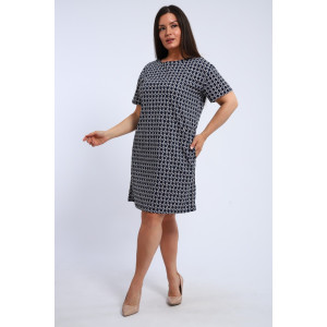 Платье женское П-00464 кулирка (р-ры: 42-60) синий-белый Платье женское П-00464 кулирка (р-ры: 42-60) синий-белый