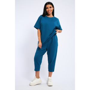 Костюм двойка женский КД-00442 кулирка-футер (р-ры: 48-62) бирюзовый Костюм двойка женский КД-00442 кулирка-футер (р-ры: 48-62) бирюзовый