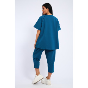 Костюм двойка женский КД-00442 кулирка-футер (р-ры: 48-62) бирюзовый Костюм двойка женский КД-00442 кулирка-футер (р-ры: 48-62) бирюзовый