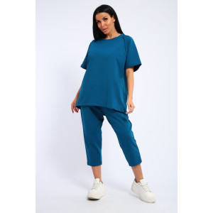 Костюм двойка женский КД-00442 кулирка-футер (р-ры: 48-62) бирюзовый Костюм двойка женский КД-00442 кулирка-футер (р-ры: 48-62) бирюзовый