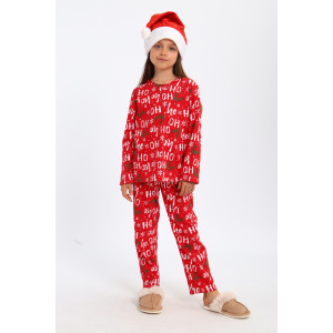 Пижама детская МЛШ "Новогодняя" кулирка (р-ры: 110-146) Пижама детская МЛШ "Новогодняя" кулирка (р-ры: 110-146)