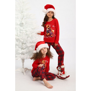 Пижама детская МЛШ "Лошадка" кулирка (р-ры: 116-146) красный Пижама детская МЛШ "Лошадка" кулирка (р-ры: 116-146) красный