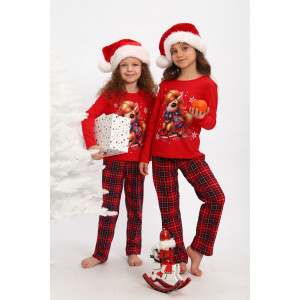 Пижама детская МЛШ "Лошадка" кулирка (р-ры: 116-146) красный Пижама детская МЛШ "Лошадка" кулирка (р-ры: 116-146) красный