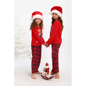 Пижама детская МЛШ "Лошадка" кулирка (р-ры: 116-146) красный Пижама детская МЛШ "Лошадка" кулирка (р-ры: 116-146) красный