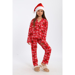 Пижама детская МЛШ "Ho-ho-ho" кулирка (р-ры: 122-152) Пижама детская МЛШ "Ho-ho-ho" кулирка (р-ры: 122-152)