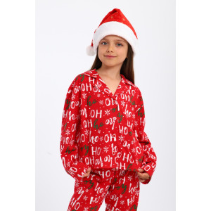 Пижама детская МЛШ "Ho-ho-ho" кулирка (р-ры: 122-152) Пижама детская МЛШ "Ho-ho-ho" кулирка (р-ры: 122-152)