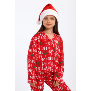 Пижама детская МЛШ "Ho-ho-ho" кулирка (р-ры: 122-152) Пижама детская МЛШ "Ho-ho-ho" кулирка (р-ры: 122-152)