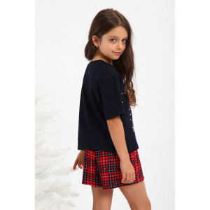 Пижама детская МЛШ "Лошадка-2" кулирка (р-ры: 128-164) синий Пижама детская МЛШ "Лошадка-2" кулирка (р-ры: 128-164) синий