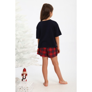 Пижама детская МЛШ "Лошадка-2" кулирка (р-ры: 128-164) синий Пижама детская МЛШ "Лошадка-2" кулирка (р-ры: 128-164) синий