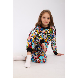 Пижама детская "Вдохновение" кулирка (р-ры: 140-170) белый Пижама детская "Вдохновение" кулирка (р-ры: 140-170) белый