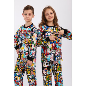 Пижама детская "Вдохновение" кулирка (р-ры: 140-170) белый Пижама детская "Вдохновение" кулирка (р-ры: 140-170) белый