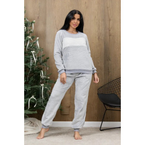Пижама женская "Ариэль-4" 1292-5 велсофт (р-ры: 42-56) серый лапки