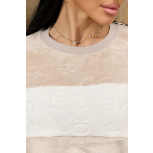 Пижама женская "Ариэль-4" 1292-2 велсофт (р-ры: 42-56) беж лапки