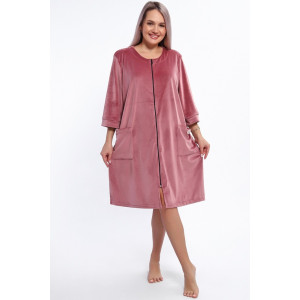 Халат женский 516 "Someday" велюр стрейч (р-ры: 50-60) сухая роза