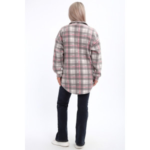 Туника женская 885 флис (р-ры: 48-58) серо-розовый