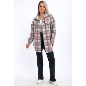 Туника женская 885 флис (р-ры: 48-58) серо-розовый