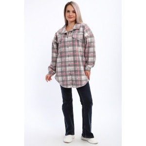 Туника женская 885 флис (р-ры: 48-58) серо-розовый