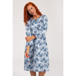 Сорочка женская ФТ-10 "Мадина" футер с начесом (р-ры: 50-60) индиго