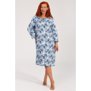 Сорочка женская ФТ-10 "Мадина" футер с начесом (р-ры: 50-60) индиго