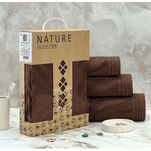 Набор махровых полотенец "Сафари" 03-107 коричневый в подарочной коробке Набор махровых полотенец "Сафари" 03-107 коричневый в подарочной коробке