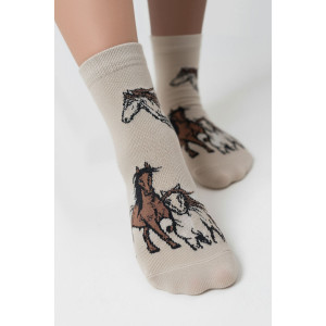 Носки женские "Лошадки" - 3 пары в подарочной коробке Носки женские "Лошадки" - 3 пары в подарочной коробке
