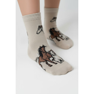 Носки женские "Лошадки" - 3 пары в подарочной коробке Носки женские "Лошадки" - 3 пары в подарочной коробке