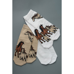Носки женские "Лошадки" - 3 пары в подарочной коробке Носки женские "Лошадки" - 3 пары в подарочной коробке