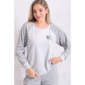 Пижама женская 1248 махра (р-ры: 42-56) серый Пижама женская 1248 махра (р-ры: 42-56) серый