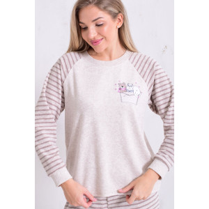 Пижама женская 1248а махра (р-ры: 42-56) какао Пижама женская 1248а махра (р-ры: 42-56) какао