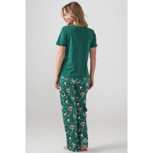 Пижама женская "Зимние забавы" 2411-К кулирка (р-ры: 46-56) зеленый