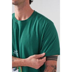 Пижама мужская "Зимние забавы" 2410-К кулирка (р-ры: 48-58) зеленый