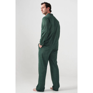 Пижама мужская "Лён" 2417-К кулирка (р-ры: 48-58) зеленый