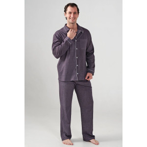 Пижама мужская "Лён" 2417-К кулирка (р-ры: 48-58) капучино
