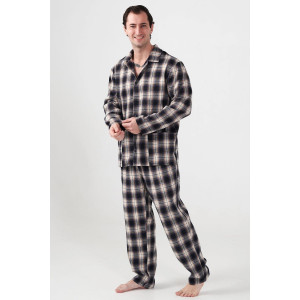 Пижама мужская "Добрый вечер" 2162-Ф фланель (р-ры: 48-58) темно-синий