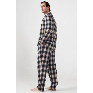 Пижама мужская "Добрый вечер" 2162-Ф фланель (р-ры: 48-58) темно-синий