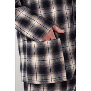 Пижама мужская "Добрый вечер" 2162-Ф фланель (р-ры: 48-58) темно-синий