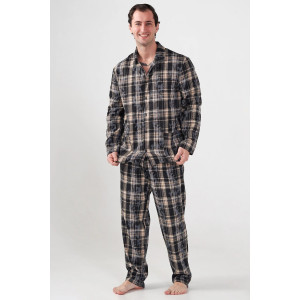 Пижама мужская "Добрый вечер" 2162-Ф фланель (р-ры: 48-58) черный