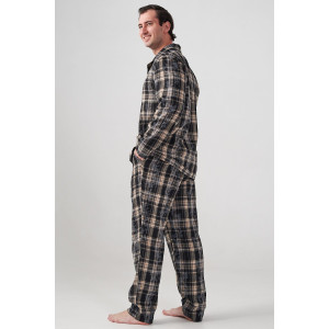 Пижама мужская "Добрый вечер" 2162-Ф фланель (р-ры: 48-58) черный