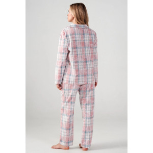 Пижама женская "Добрый вечер" 2163-Ф фланель (р-ры: 42-52) розово-голубой