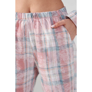 Пижама женская "Добрый вечер" 2163-Ф фланель (р-ры: 42-52) розово-голубой